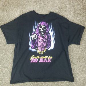 Grim Days Shirt XXL 2XL Mens Black Short Sleeve Death Waits For No Man Tee T